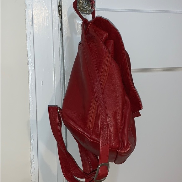 Vintage Red Borella Leather Backpack-Super Unique! - Picture 2 of 6